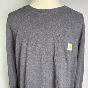 Carhartt Long Sleeve T-Shirt, Sz XL Original Fit, Gray, Front Pocket, Work Shirt
